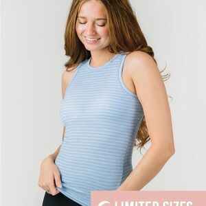 ZYIA Blue Stripe Amara Tank Top NWTB medium 2721